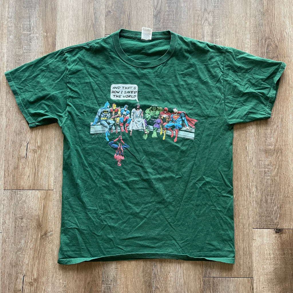 Green Jesus Superhero Tee