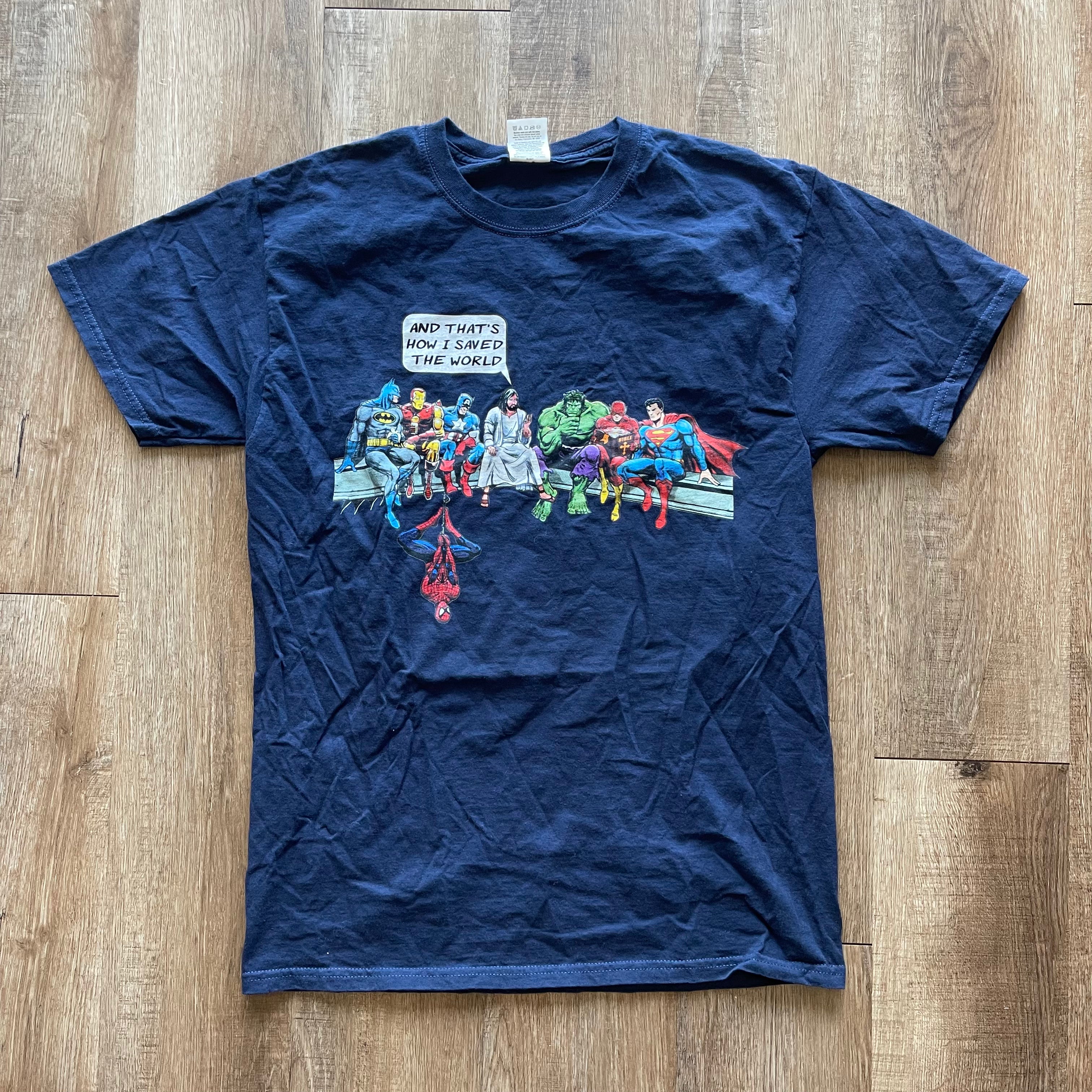 Blue Jesus Superhero Tee