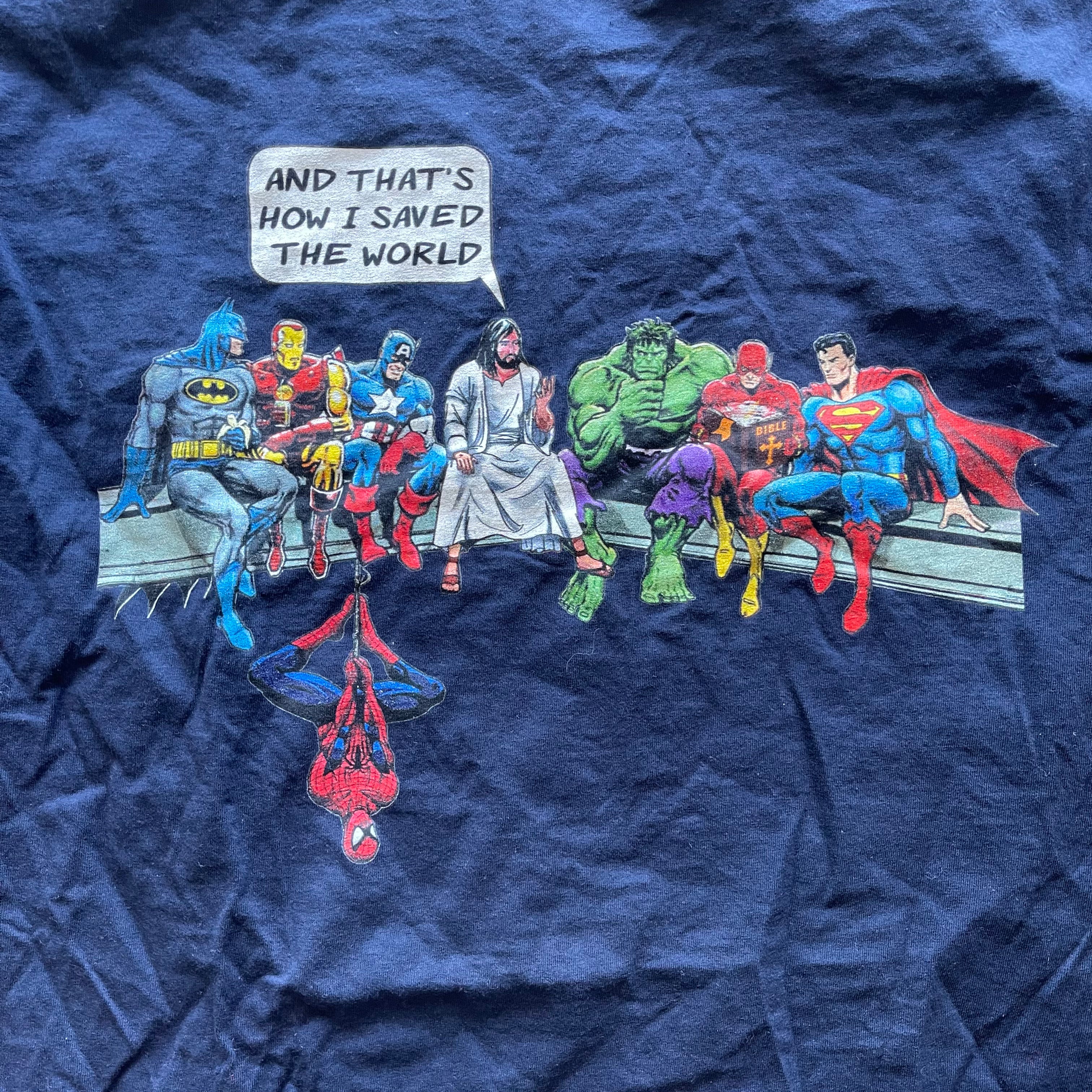 Blue Jesus Superhero Tee