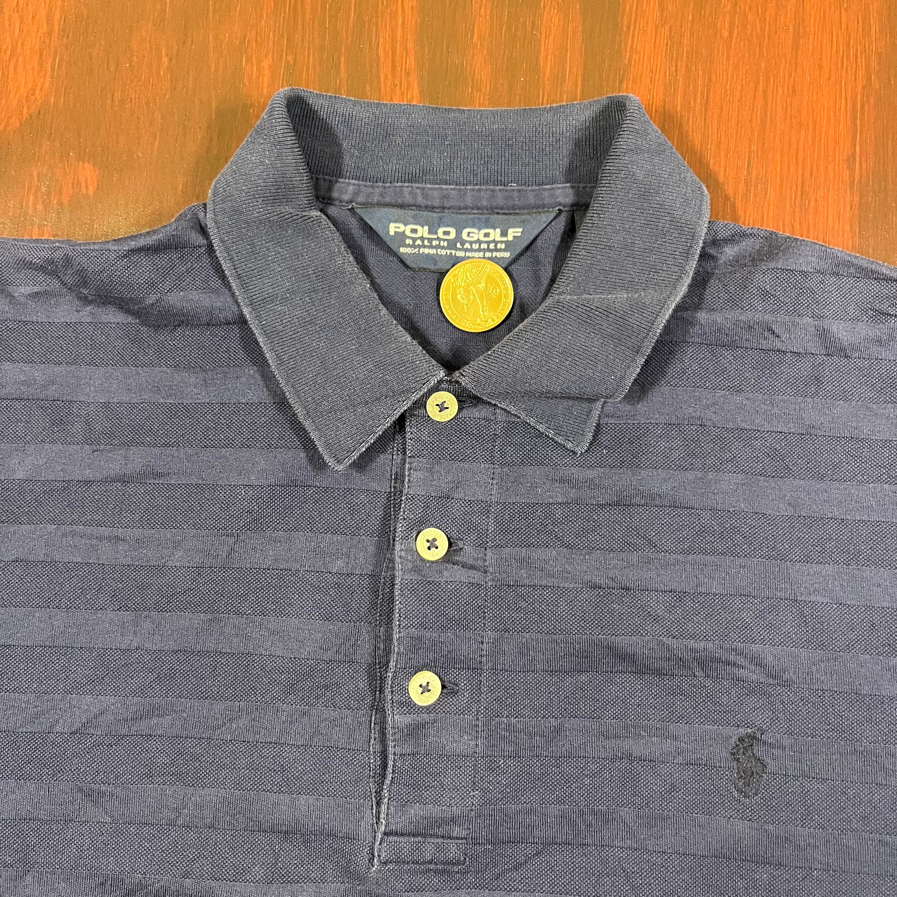 Striped Navy blue Ralph Lauren Golf Polo shirt