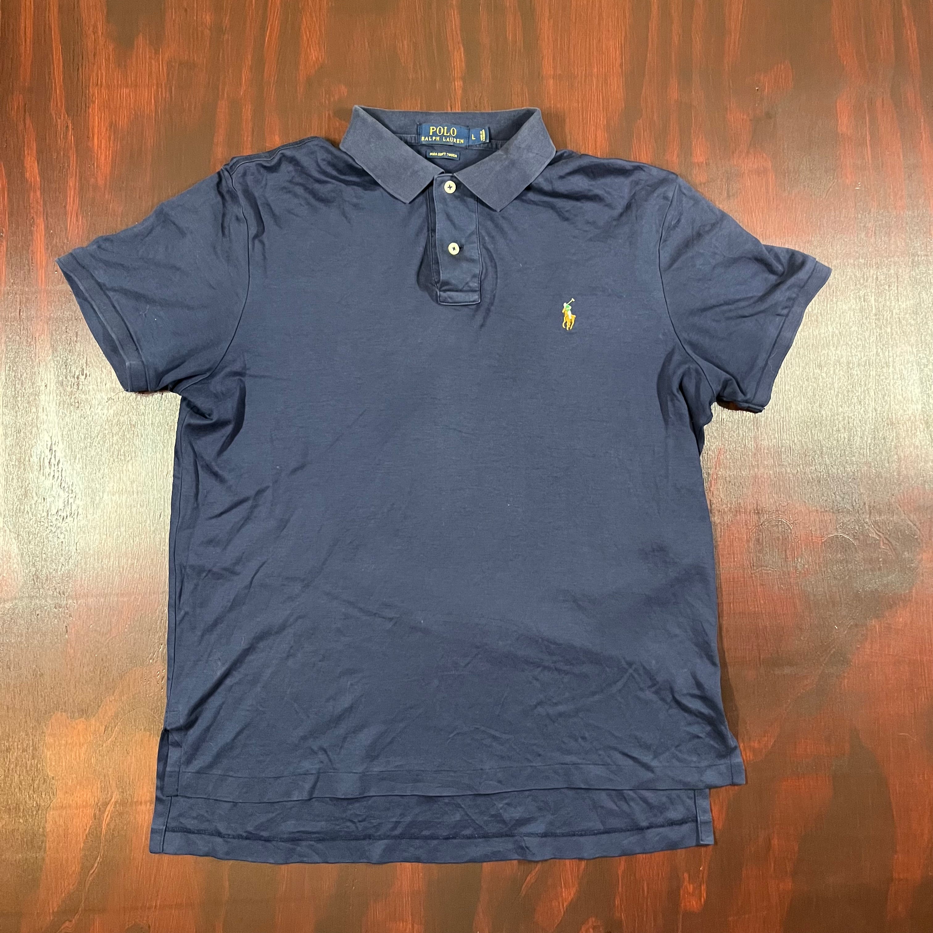 Navy Blue Ralph Lauren Polo Shirt colored horse and jockey
